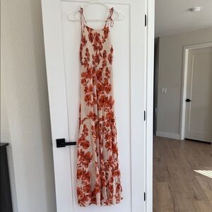 Free People intimately Floral Maxi Dress - Cream and Orange